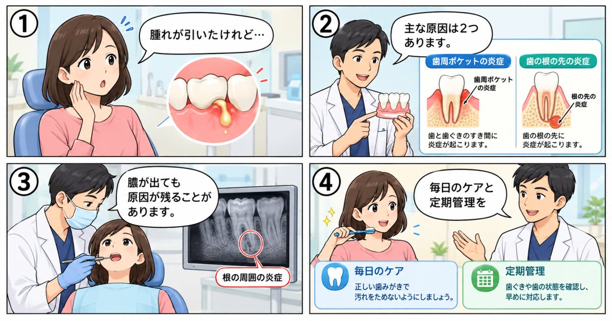 歯ぐきの腫れ・膿はなぜ起こる？主な原因と治療後の再発予防